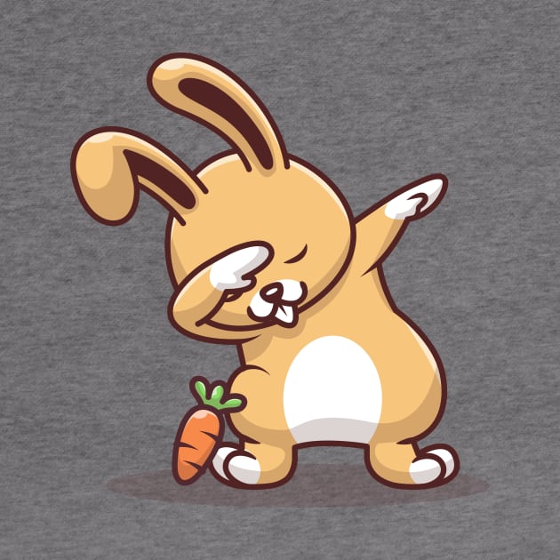 Cute Rabbit Dabbing Pose With Carrot by Catalyst Labs